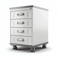 Meuble de rangement mobile en métal avec quatre tiroirs gris 40 x 50 x 70cm