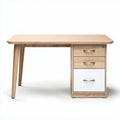 Bureau en bois de pin avec tiroirs blanc 120 x 60 x 75cm