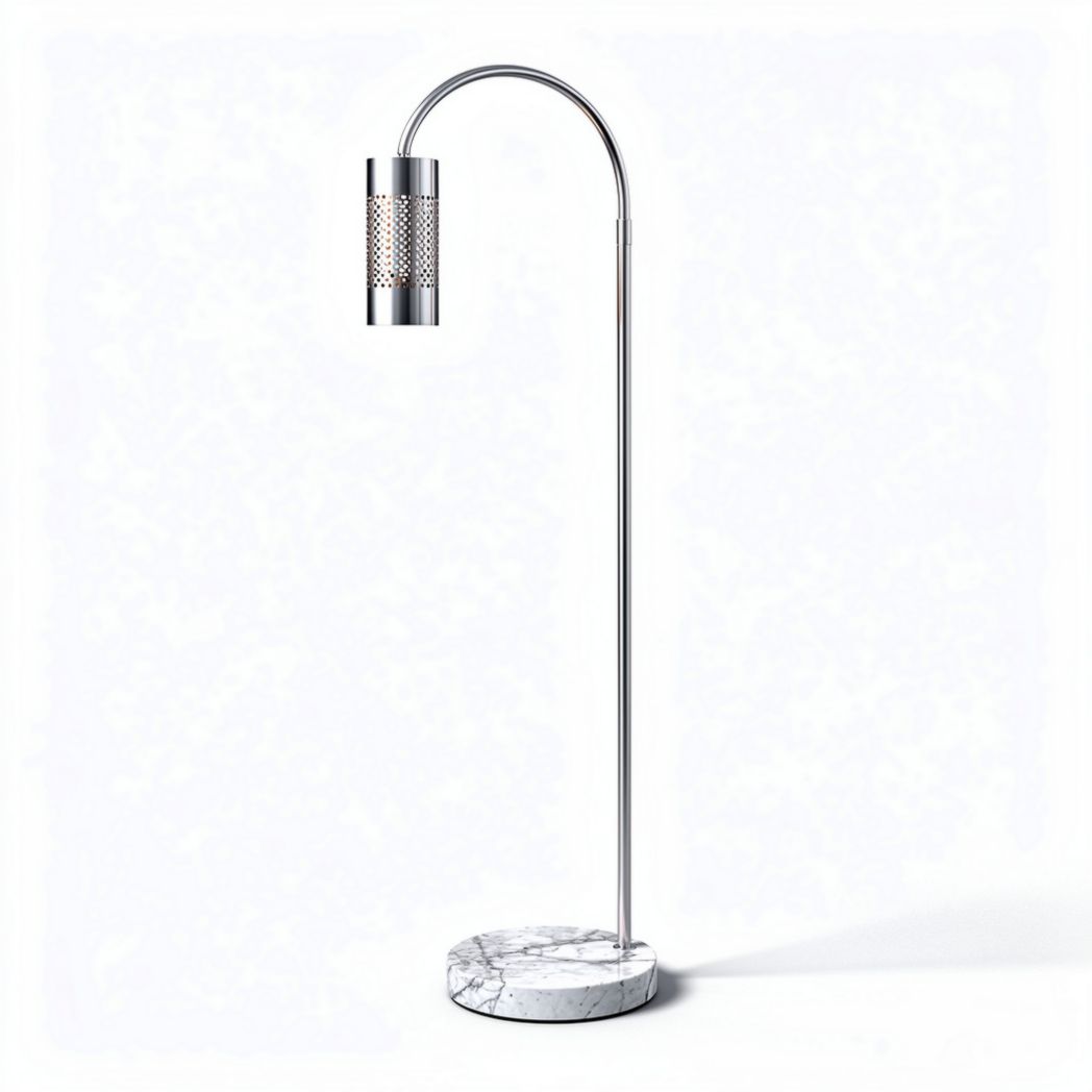 Lampe sur pied en métal avec abat-jour en marbre 12 x 12 x 150cm