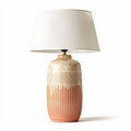 Lampe de table en céramique rose avec abat-jour en lin blanc 25 x 25 x 40cm