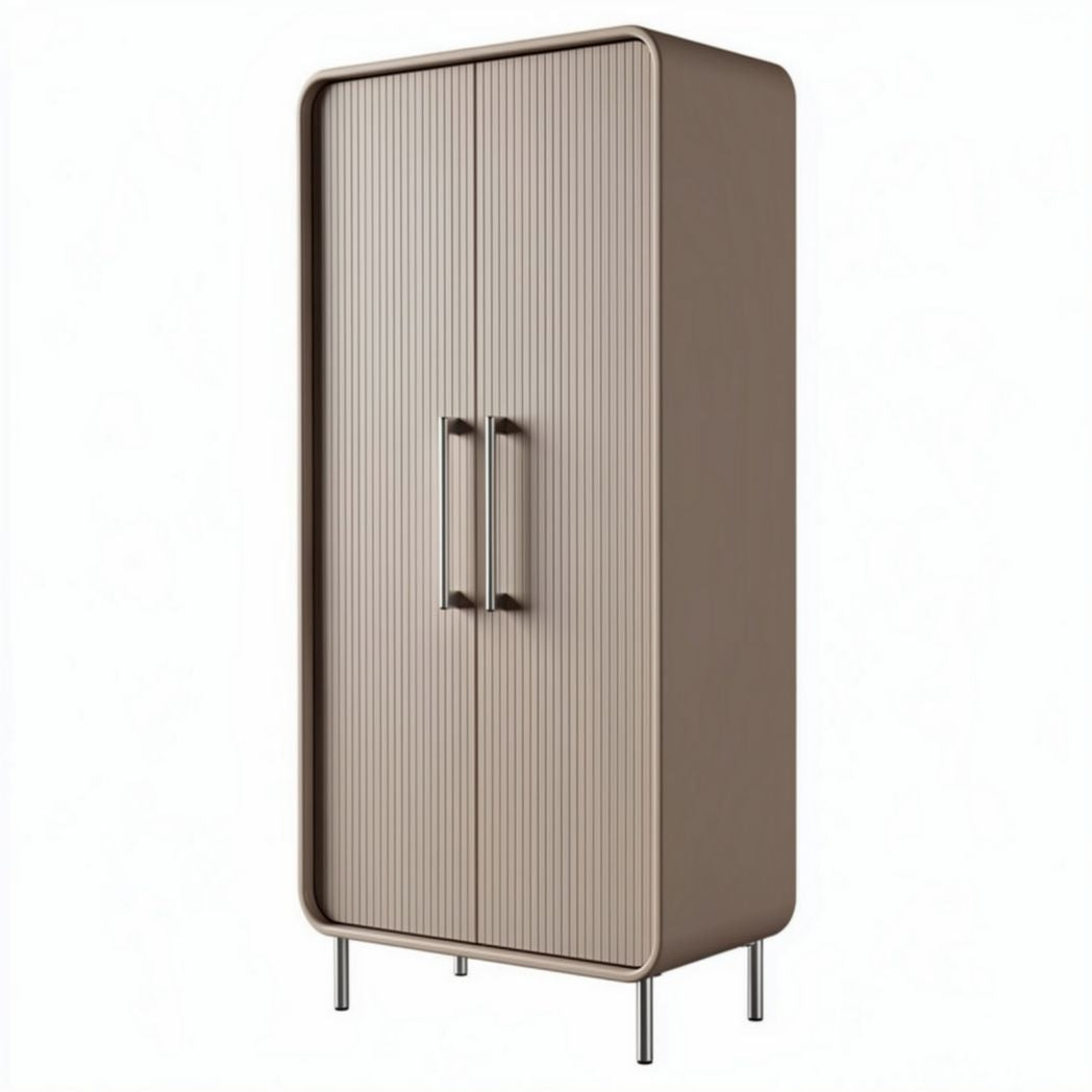 Armoire en métal avec portes en relief couleur beige 90 x 50 x 180cm
