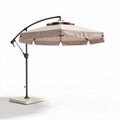 Parasol déporté en aluminium couleur beige avec socle 300 x 300 x 250cm
