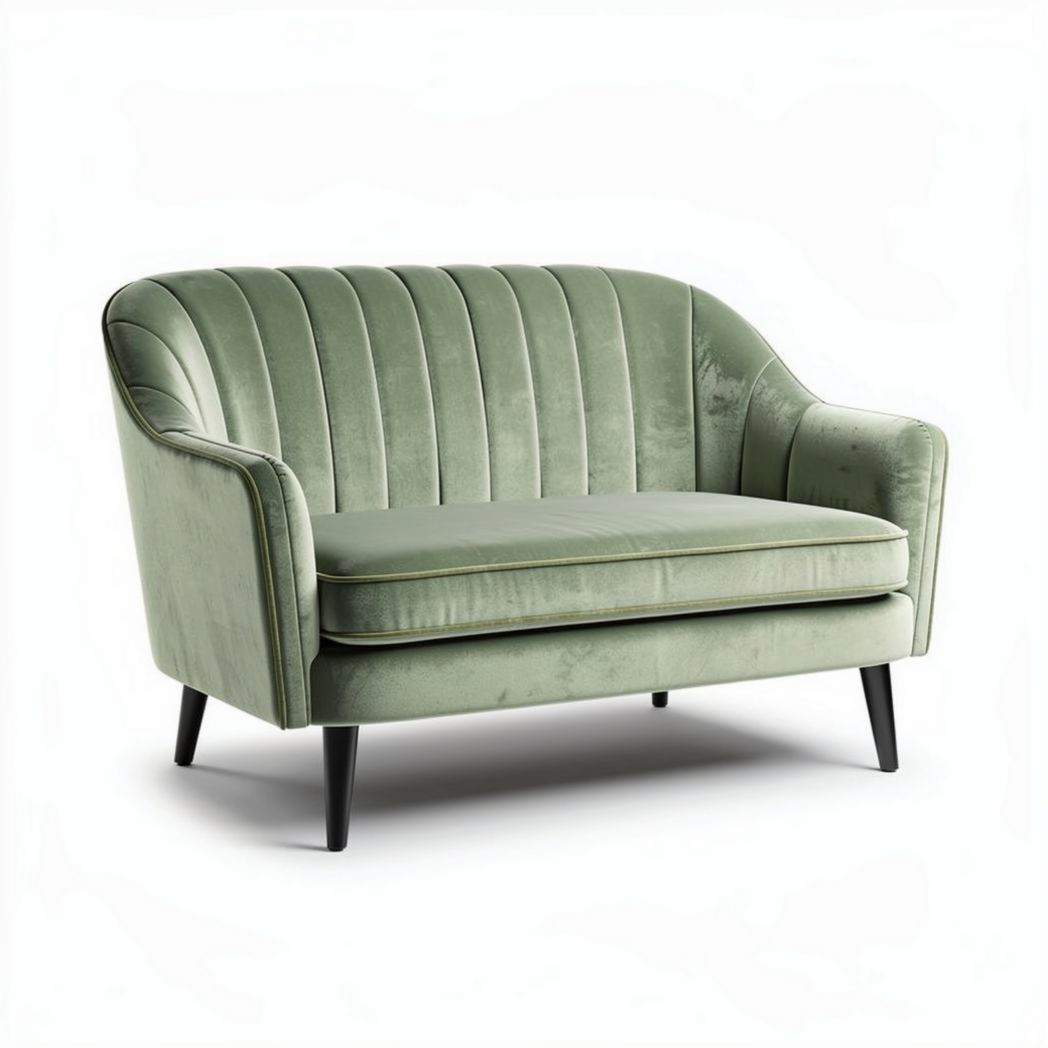 Canapé en velours vert 150 x 80 x 75cm pour salon moderne