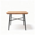 Table rectangulaire en bois avec pieds en métal noir 100 x 60 x 75cm