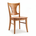 Chaise en bois naturel avec assise plate et dossier ajouré 45 x 42 x 90cm
