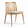 Chaise en bois avec assise en tissu gris dimensions 45 x 50 x 85cm